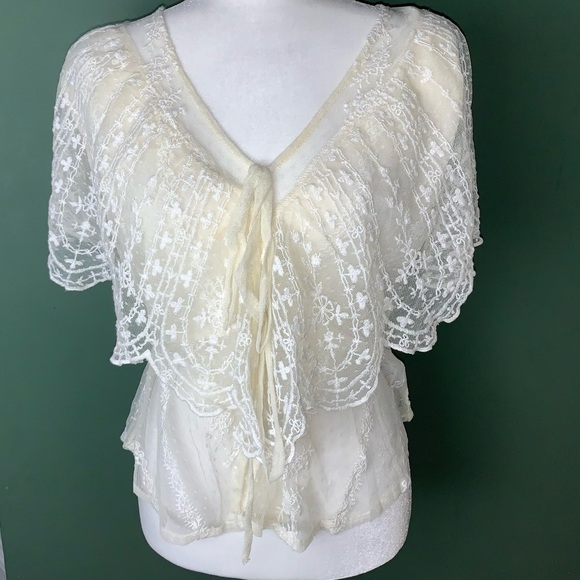 Topshop Lace Embroidered Shirt NWT - Picture 1 of 9